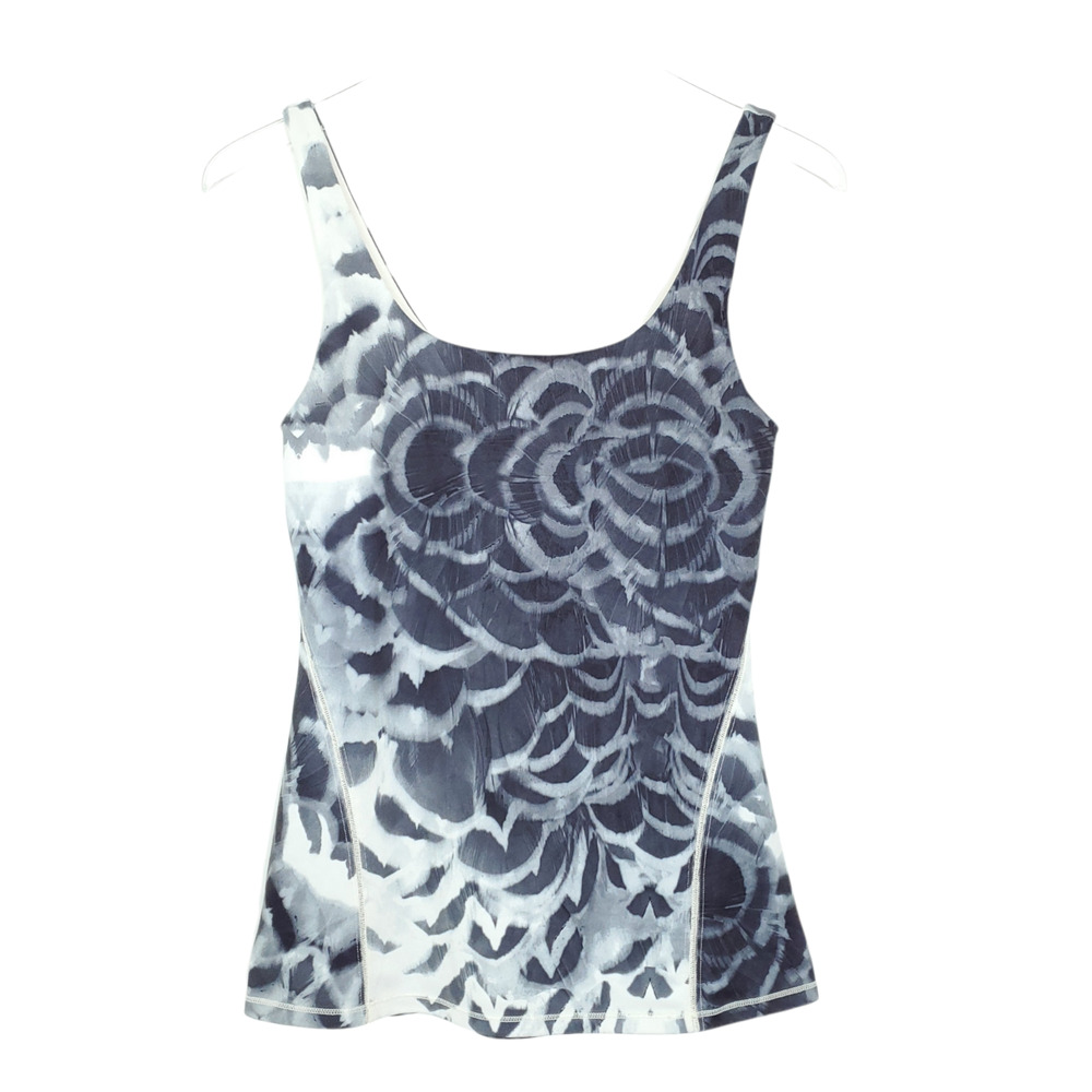 Lululemon Amala Tank Top 8 Pretty Plume Angel Wing Pockets Shelf Bra Yoga